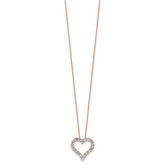 14k Rose Gold 1 carat Lab Grown Diamond VS/SI+ G+ Complete 18 inch Heart Pendant Necklace